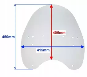 Čelní sklo / plechová kapotáž (tónovaná) + montážní sada, chopper, cruiser (malá) - AB79110