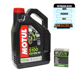 MOTUL 5100 15W50 4L 4t MOTOROVÝ OLEJ + HIFLOFILTRO OLEJOVÝ FILTR HF163