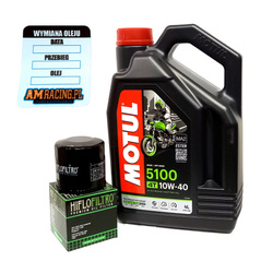 Motorový olej (motocykly) MOTUL 5100 10W40 4L (poly-syntetický) 4T + olejový filtr HF145