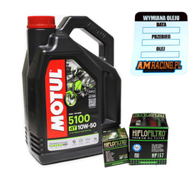 Motul 5100 4T MA2 4 l 10W50 polosyntetický motorový olej + olejový filtr HF155 + HF157 KTM - OM510010W504LHF155HF157