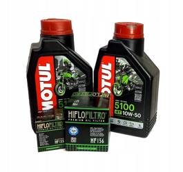 Olej motul 5100 2l 10w50 4T (syntetický) + olejový filtr HF155 HF157