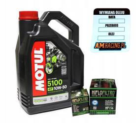 Olej motul 5100 4l 10w50 (polosyntetický) + olejový filtr HF155 HF156