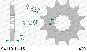 Přední řetězové kolo 420 AFAM tzr, rs, rr, dt, rs2, rs3, xp6, xr6, xlimit - 94119-13 / JTF1120-13