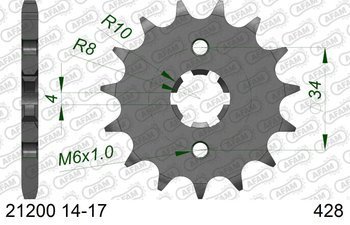 Přední řetězové kolo 428 AFAM rs3, rs2, tango, x3m, dr 125 - 21200-14 / JTF1263-14