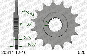 Přední řetězové kolo 520 AFAM 13 Crf 450 r / x / rx (02-20), cr 250 r, trx 450 er / r - 20311-13 / JTF284-13