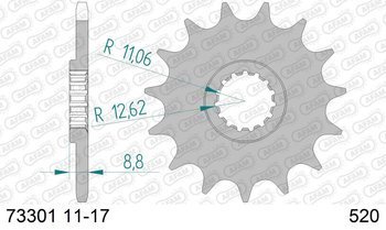 Přední řetězové kolo 520 AFAM ktm sx/sxf/exc 125-530, husqvarna te/tc/fe/fc - 73301-12 / JTF1901-12