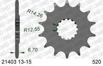 Přední řetězové kolo 520 AFAM raptor 700 r, yfz 450 r quad - 21403-15 / JTF1592-15