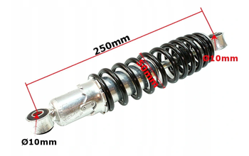 Přední tlumič, nastavitelný, černý pružinový čtyřkolka / atv / cross 110 / 125 - ROY08325