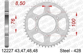 Zadní řetězové kolo 428 AFAM 48 yzf-r 125 (08-18), mt 125 (15-19) - 12227-48 / JTR1844-48