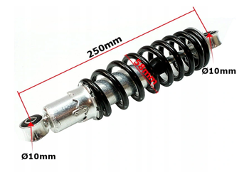 Zadní tlumič, nastavitelný, černý pružinový čtyřkolka / atv / cross 110 / 125 - ROY08323