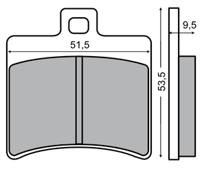 Brzdové destičky RMS 51,5x53,5x9,5 mm - 225100310 / DB2025RMS