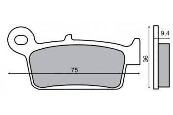 Brzdové destičky RMS 75x36x9,4 mm - 225100200 / DB2016RMS