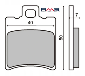 Brzdové destičky RMS 40x50x7 mm - 225100190 / DB2014RMS