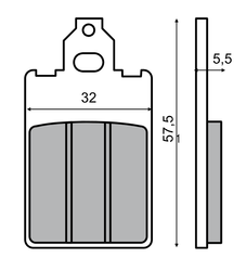 Brzdové destičky RMS 32x57,5x5,5 mm - 225100070 / DB2660RMS