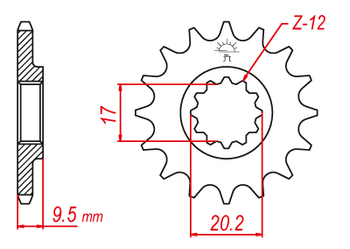 Přední řetězové kolo SUPERSPROX - ktm sx 65 (09-13) - JTF1906SS-13