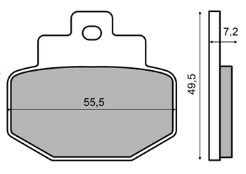 Brzdové destičky RMS 55,5x49,5x7,2 mm - 225100450 / DB2086RMS