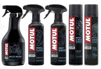 Motul E2 moto wash + E3 wheel clean + E7 insect remover + E9 wash / wax spray + E11 matte surface clean - DÁREK PRO MOTOCYKLISTY